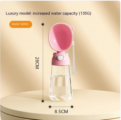 Portable 2-in-1 Dog Water Bottle & Feeder for Pets