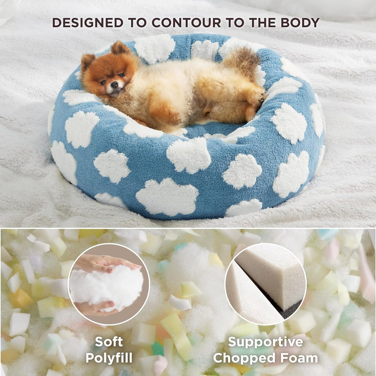 Round Donut Cat & Small Dog Bed