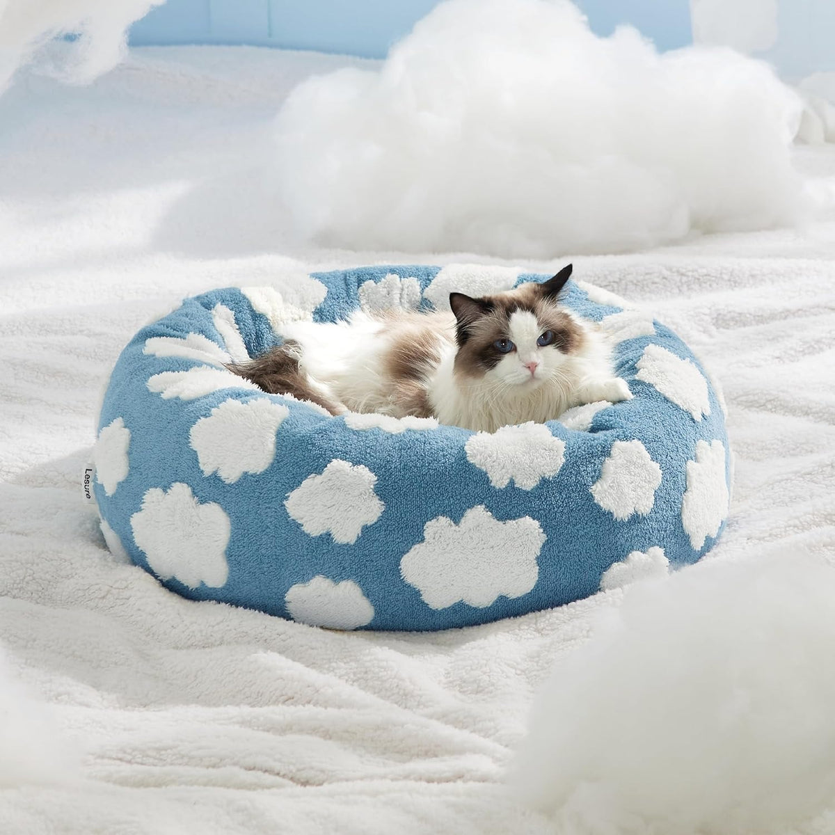 Round Donut Cat & Small Dog Bed