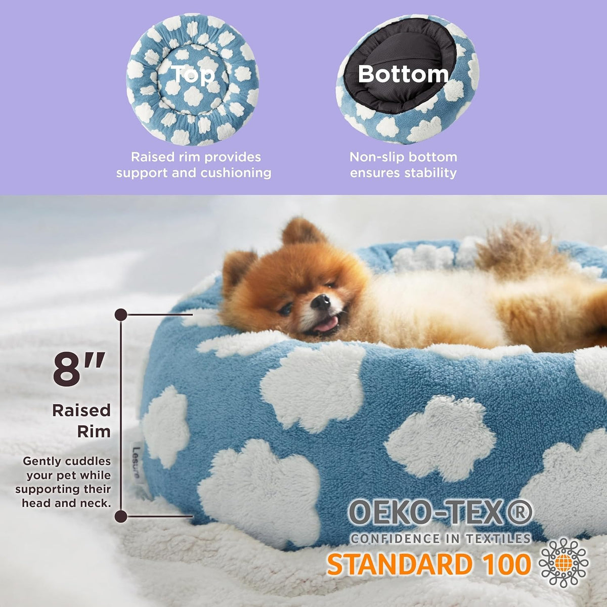 Round Donut Cat & Small Dog Bed