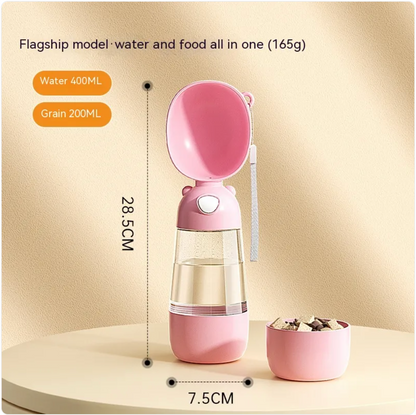 Portable 2-in-1 Dog Water Bottle & Feeder for Pets