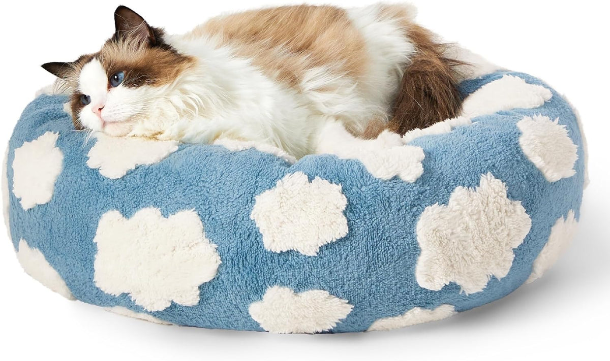 Round Donut Cat & Small Dog Bed